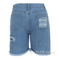 shorts in denim a vita alta